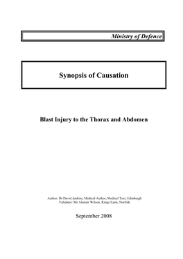 Blast Injury to the Thorax and Abdomen