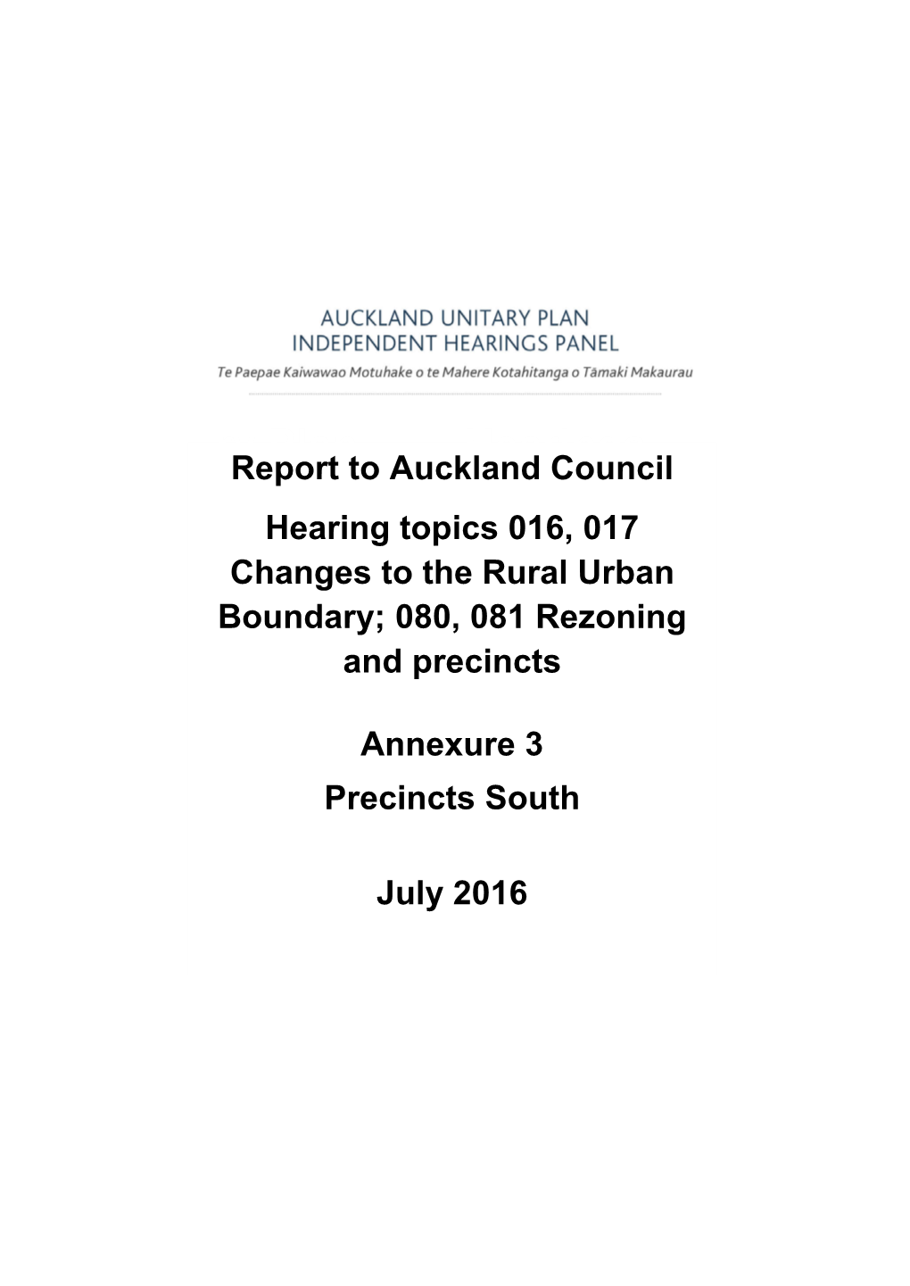 080, 081 Rezoning and Precincts Annexur