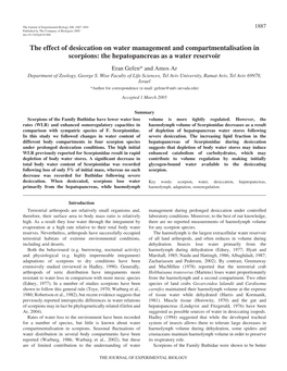 The Effect of Desiccation on Water Management And