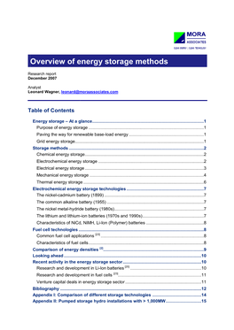 Overview of Energy Storage Methods