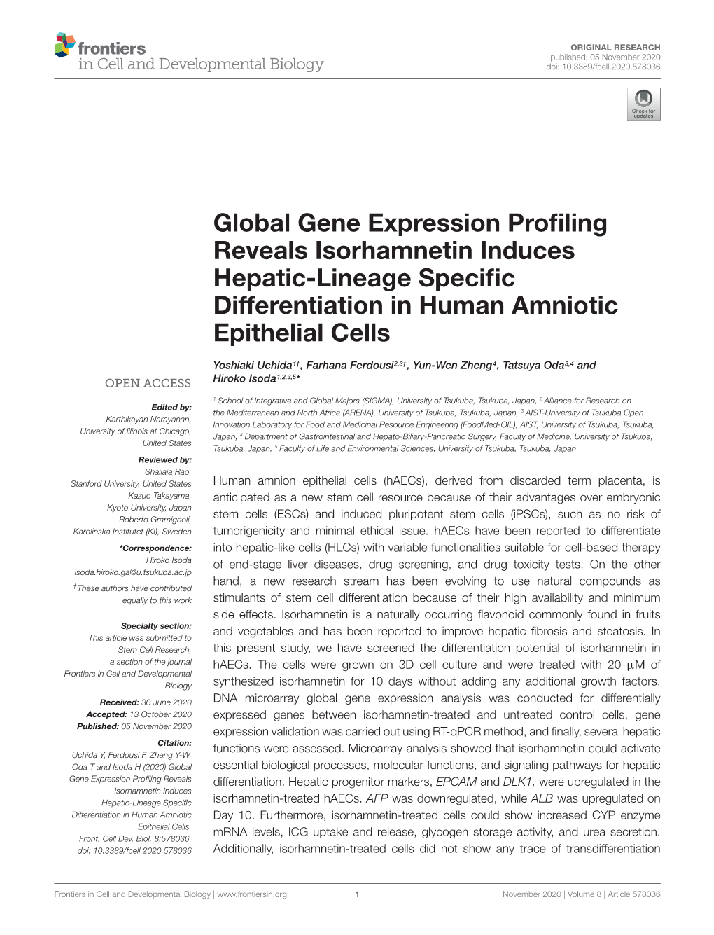 Global Gene Expression Profiling Reveals Isorhamnetin Induces