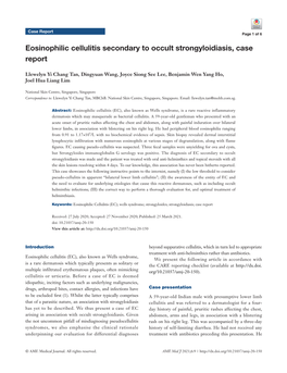 Eosinophilic Cellulitis Secondary to Occult Strongyloidiasis, Case Report