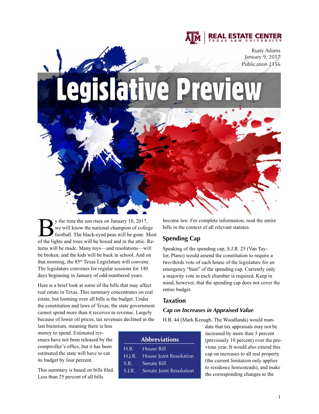 Legislative Preview