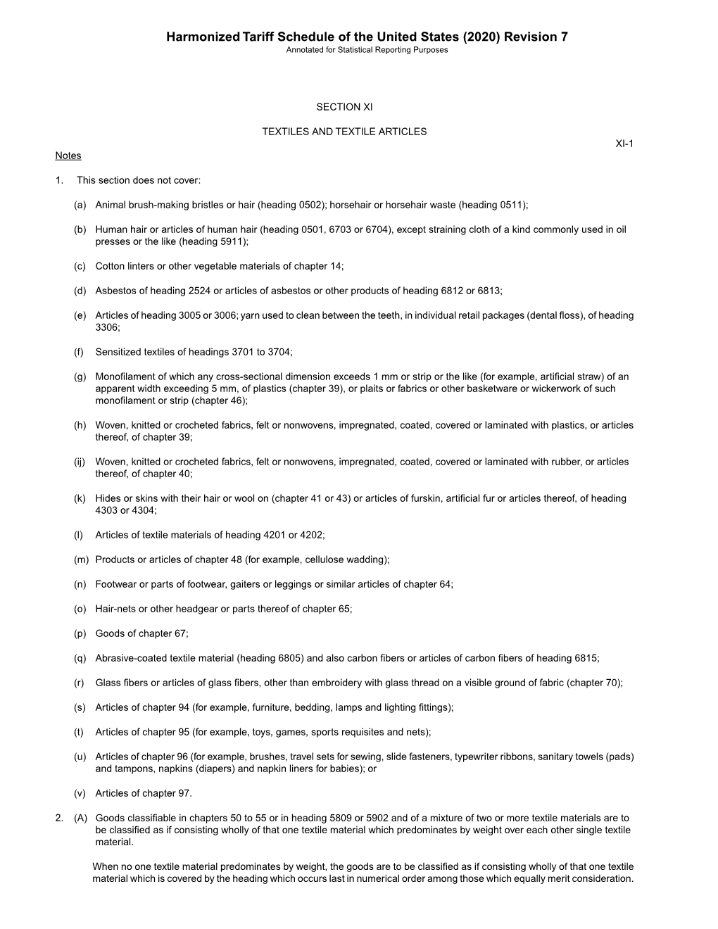 Harmonized Tariff Schedule of the United States (2020) Revision 7 Annotated for Statistical Reporting Purposes