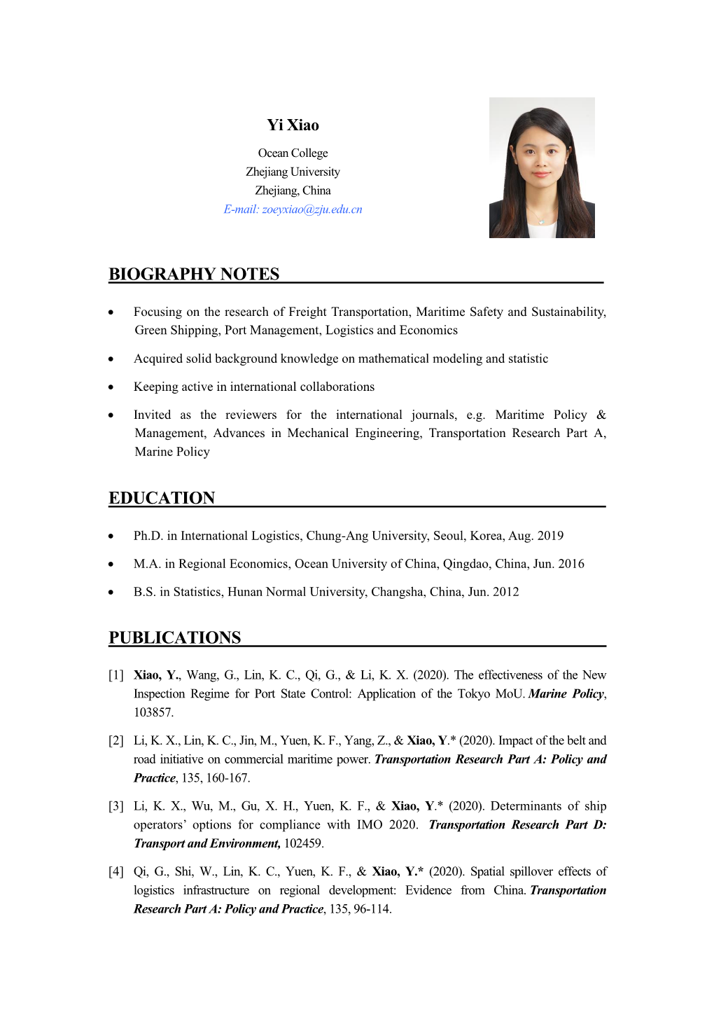 Biography Notes Education Publications
