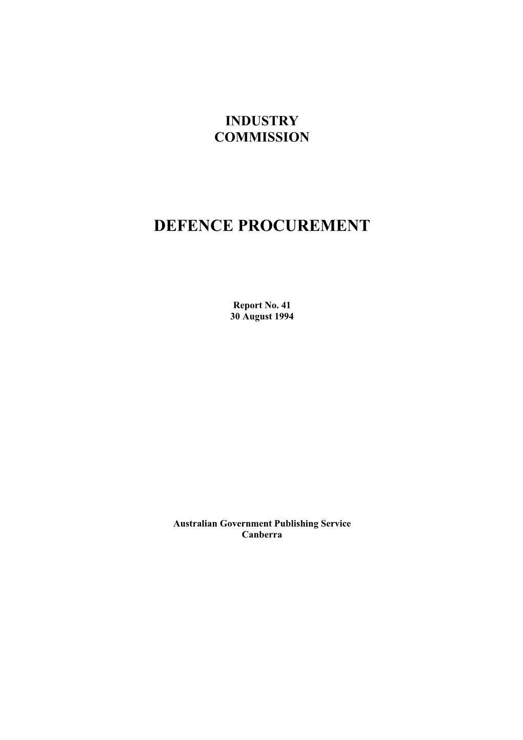 Defence Procurement