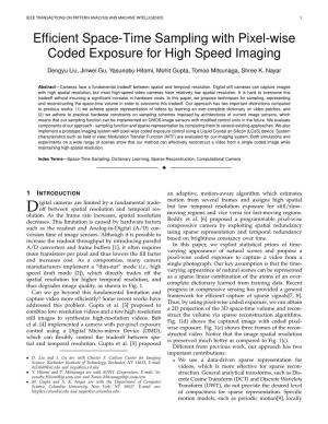 Efficient Space-Time Sampling with Pixel-Wise Coded Exposure For