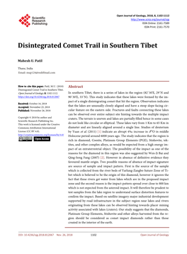 Disintegrated Comet Trail in Southern Tibet