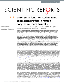 Differential Long Non-Coding RNA Expression Profiles in Human