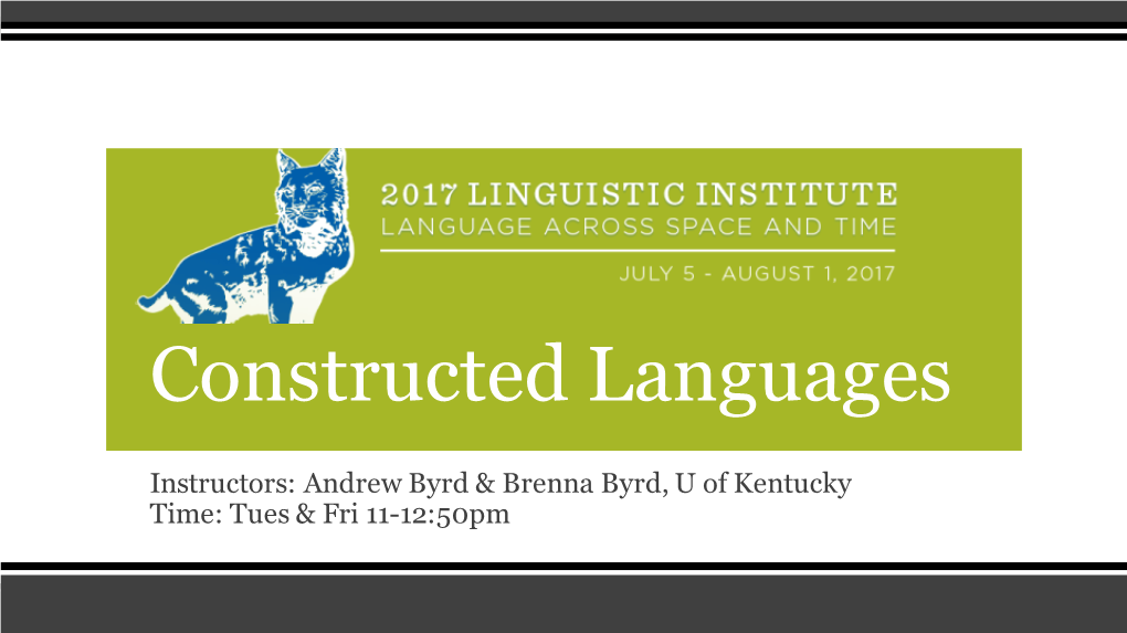 Constructed Languages