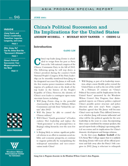 China's Political Succession and Its Implications for the United States