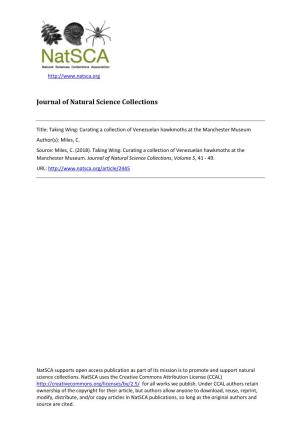Journal of Natural Science Collections