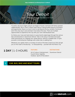 Tour Detroit Explore the D with Some of These Best-Loved Tours