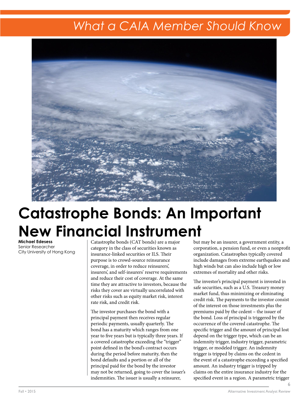 Catastrophe Bonds