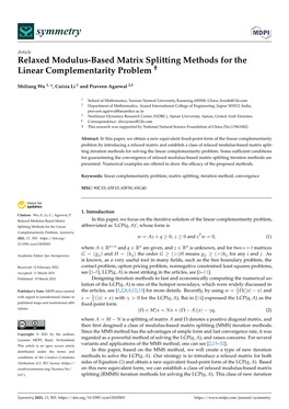 Relaxed Modulus-Based Matrix Splitting Methods for the Linear Complementarity Problem †