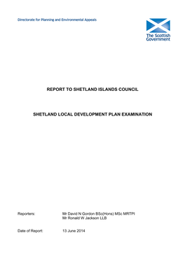 Shetland Local Development Plan Examination Report