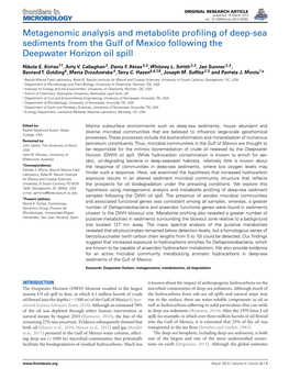 Metagenomic Analysis and Metabolite Profiling of Deep-Sea Sediments