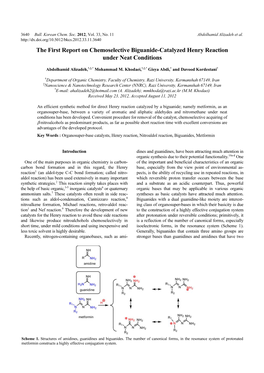 The First Report on Chemoselective Biguanide-Catalyzed Henry Reaction Under Neat Conditions