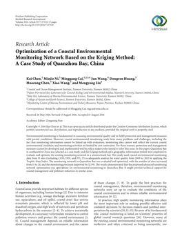 Optimization of a Coastal Environmental Monitoring Network Based on the Kriging Method: a Case Study of Quanzhou Bay, China