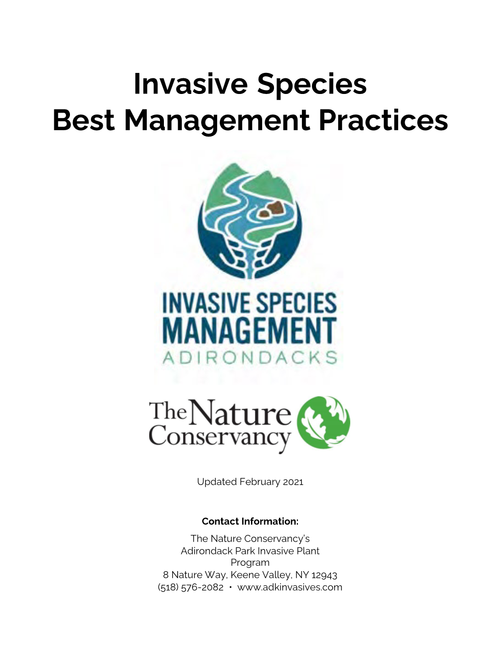 Invasive Species Best Management Practices