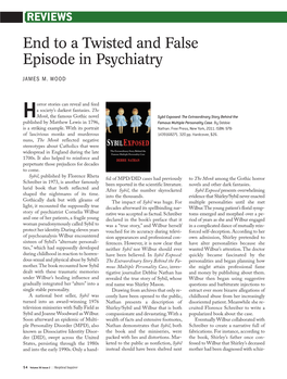 End to a Twisted and False Episode in Psychiatry