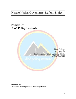 Navajo Nation Government Reform Project Diné Policy Institute