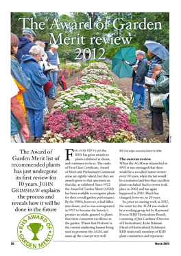 RHS Award of Garden Merit Undergoes 10-Year Review