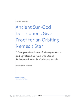 Ancient Sun-God Descriptions Give Proof for an Orbiting Nemesis Star