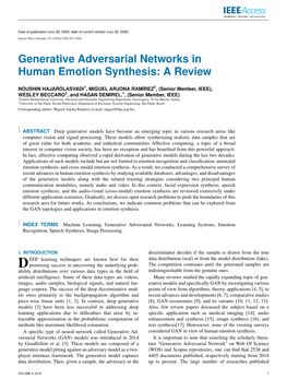Generative Adversarial Networks in Human Emotion Synthesis: a Review