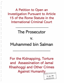 The Prosecutor V. Muhammed Bin Salman