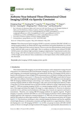 Airborne Near Infrared Three-Dimensional Ghost Imaging Lidar Via Sparsity Constraint