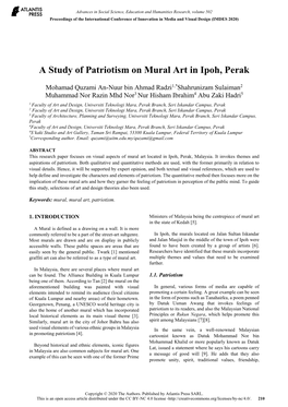 A Study of Patriotism on Mural Art in Ipoh, Perak