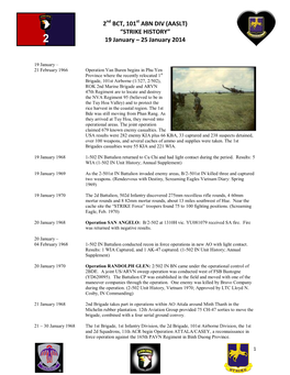 “STRIKE HISTORY” 19 January – 25 January 2014
