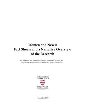 Women and News: Fact Sheets and a Narrative Overview of the Research