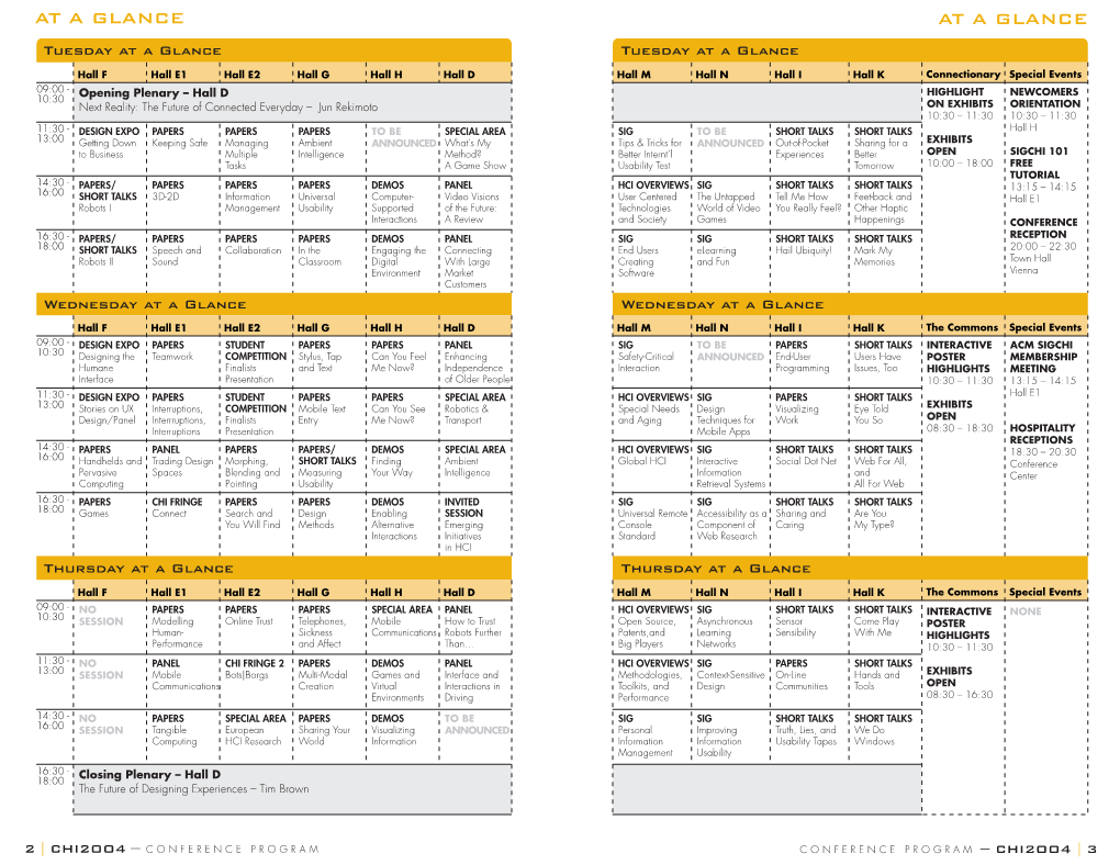 CHI2004 Program