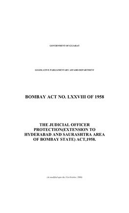 Bombay Act No. Lxxviii of 1958