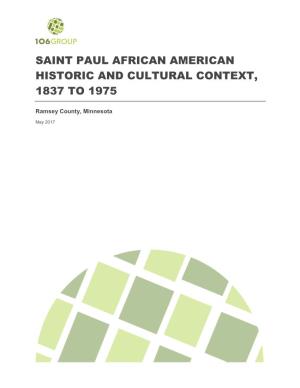 Saint Paul African American Historic and Cultural Context, 1837 to 1975