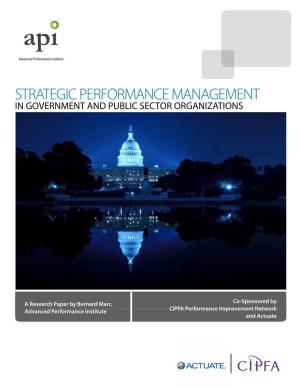 Strategic Performance Management in Government and Public Sector Organizations