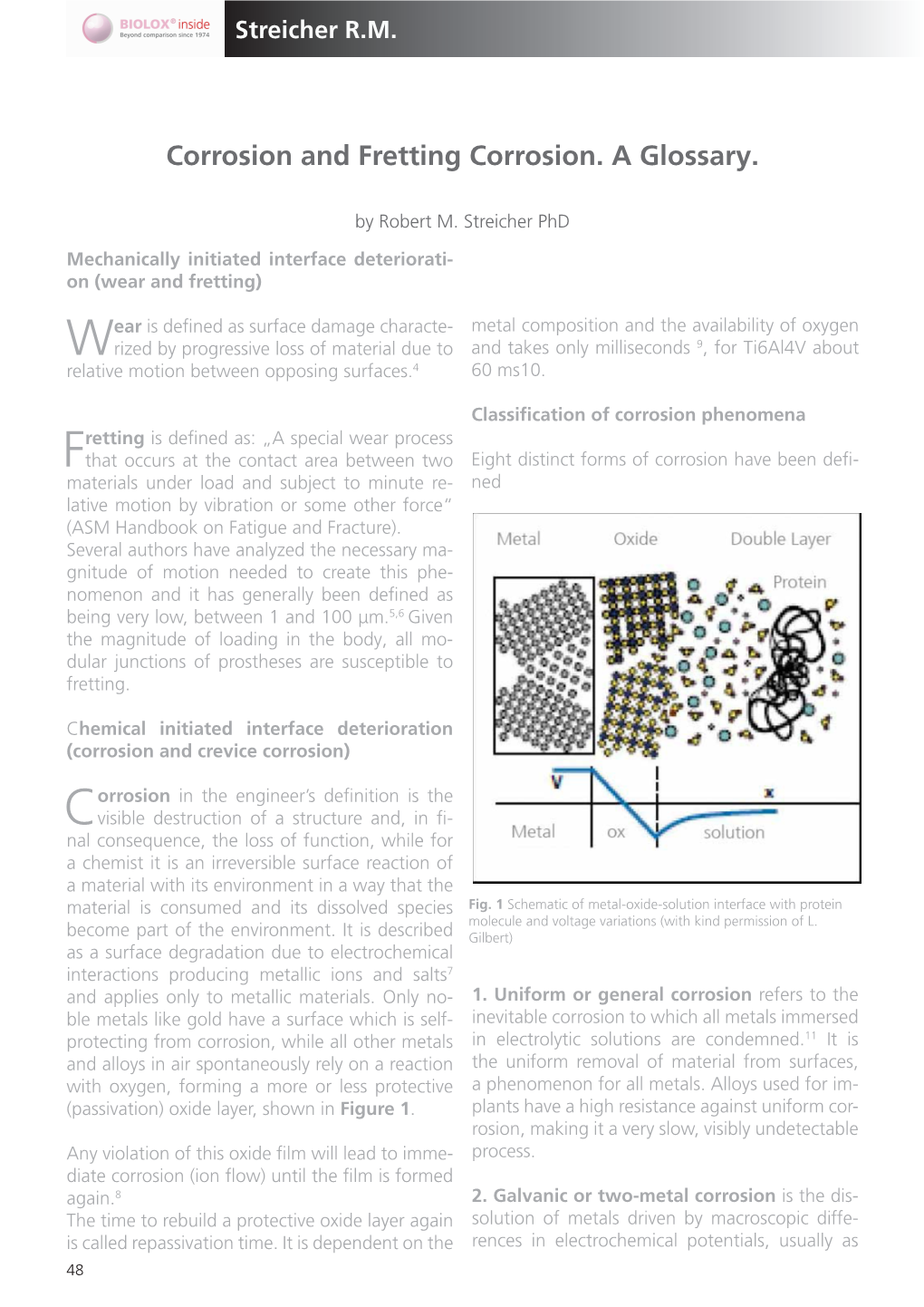 Corrosion and Fretting Corrosion. a Glossary