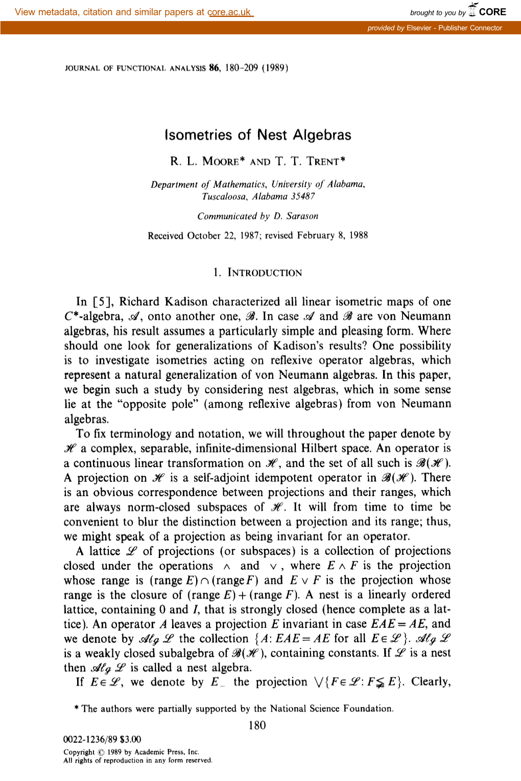 Lsometries of Nest Algebras