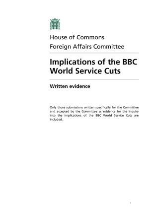 Implications of the BBC World Service Cuts
