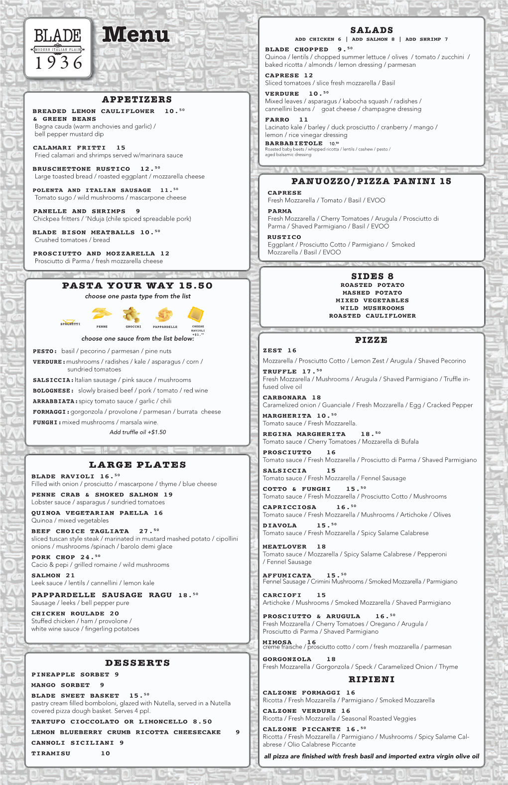 Regular Menu