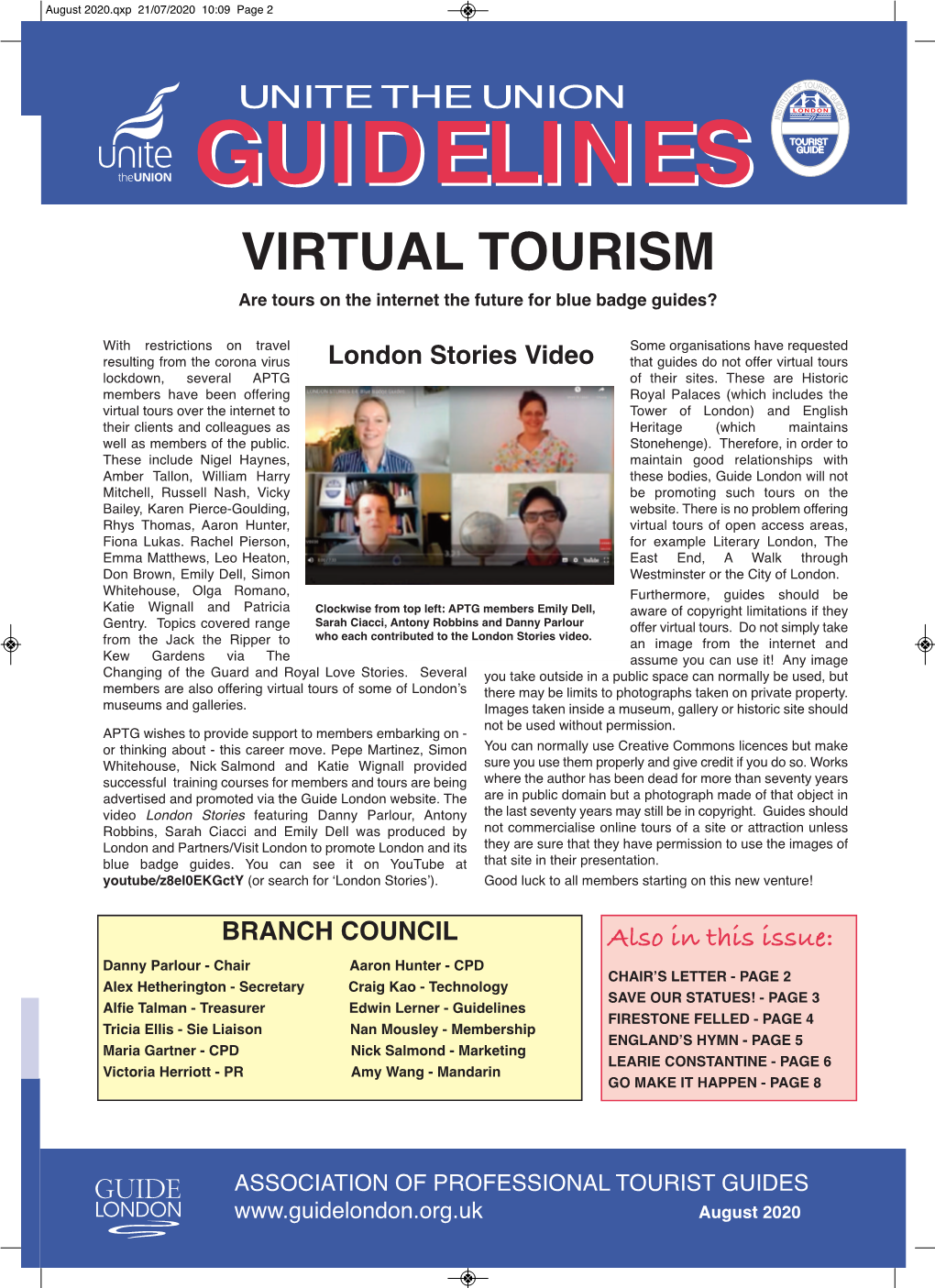 VIRTUAL TOURISM Are Tours on the Internet the Future for Blue Badge Guides?