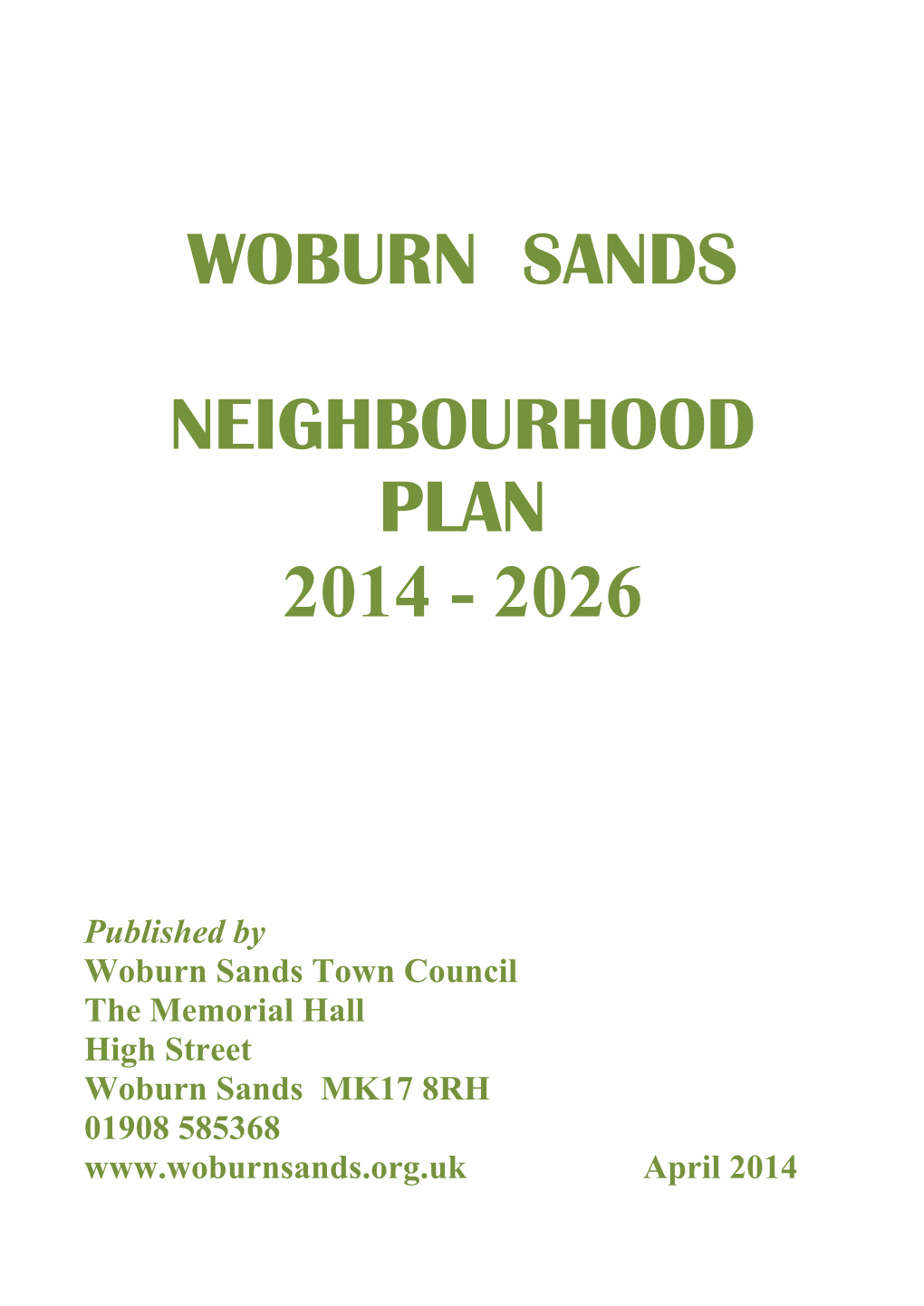 Woburn Sands Neighbourhood Plan 2014