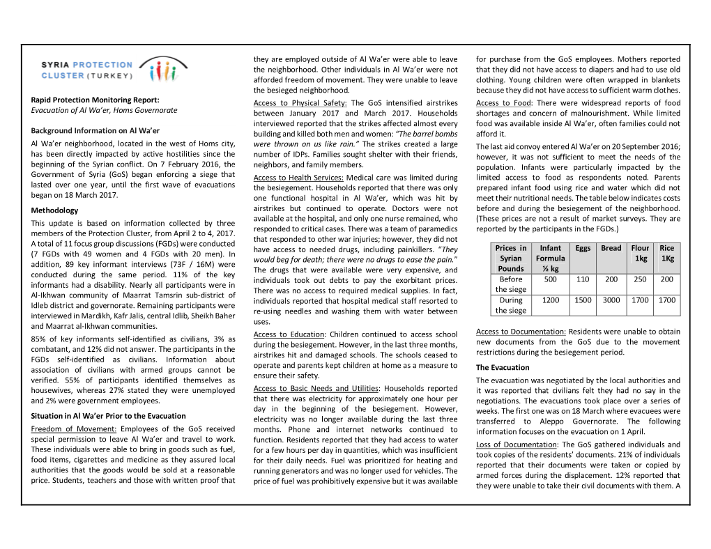 Rapid Protection Monitoring Report