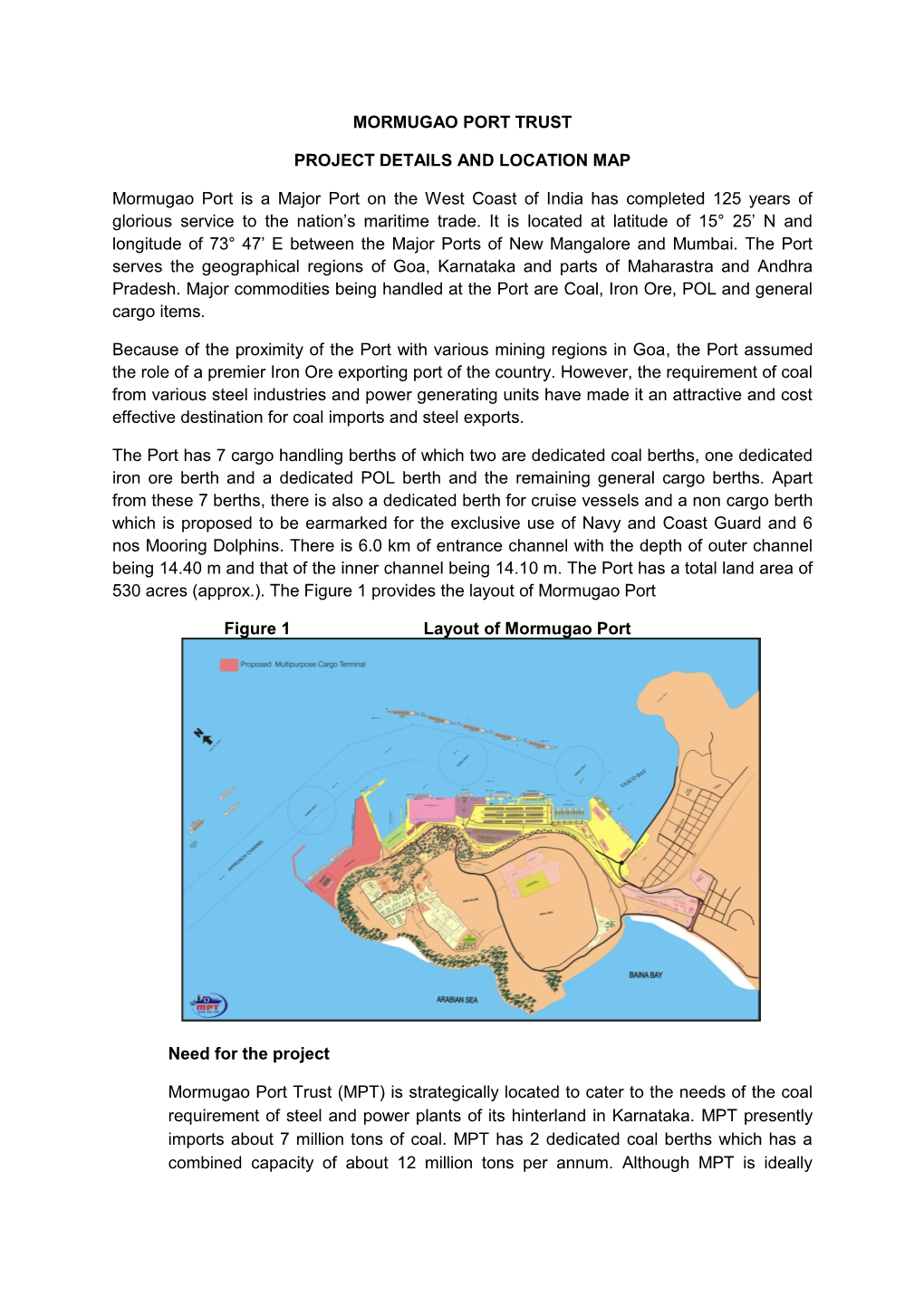 Mormugao Port Trust Project Details And