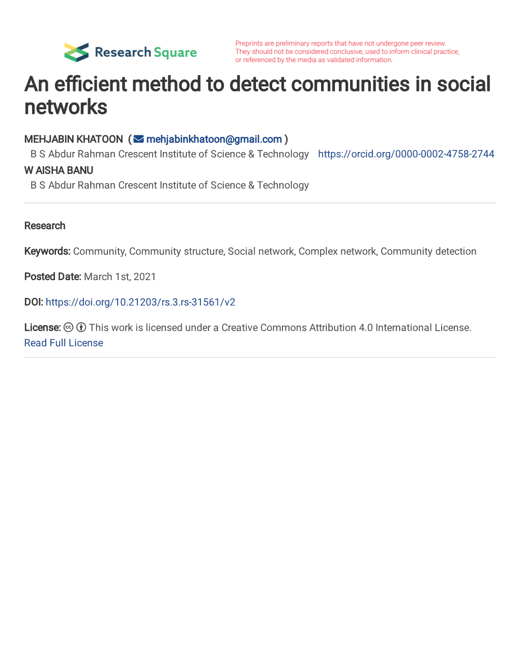 An Efficient Method to Detect Communities in Social Networks 1 2