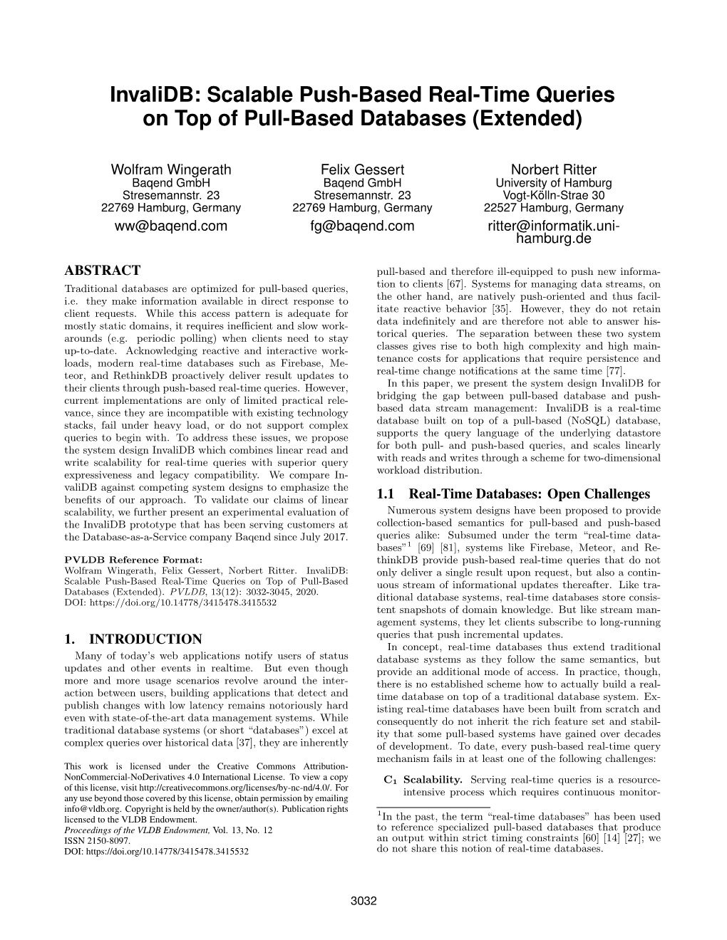 Scalable Push-Based Real-Time Queries on Top of Pull-Based Databases (Extended)