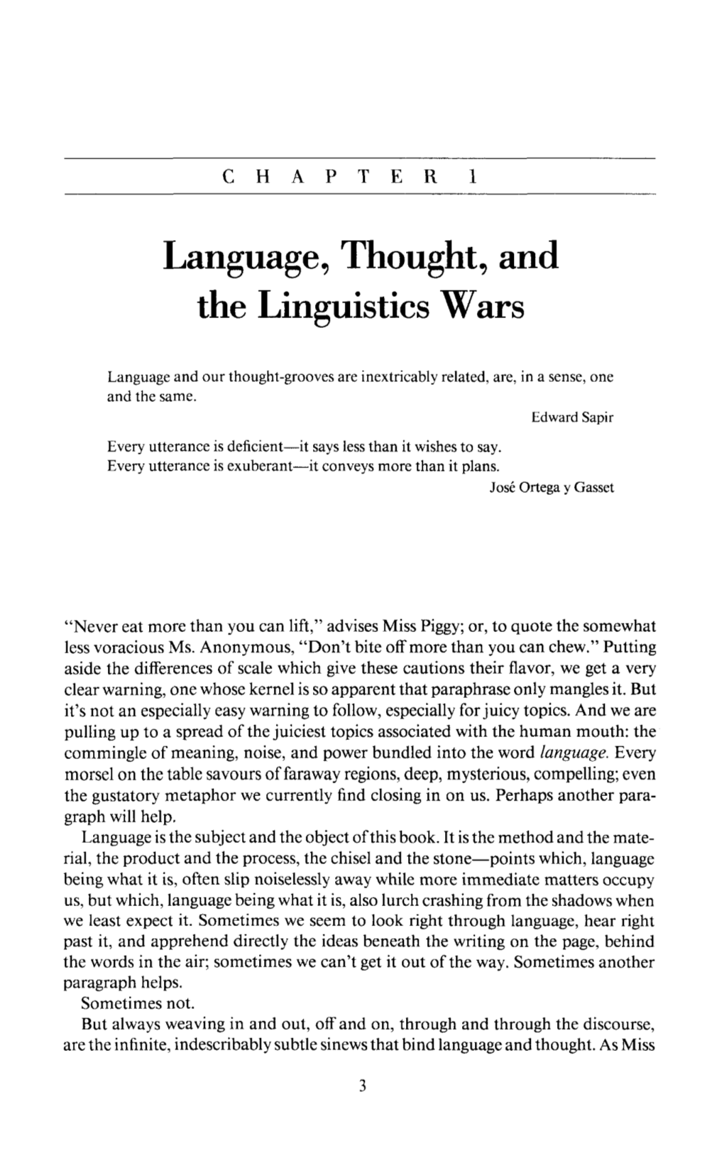 Language, Thought, and the Linguistics Wars