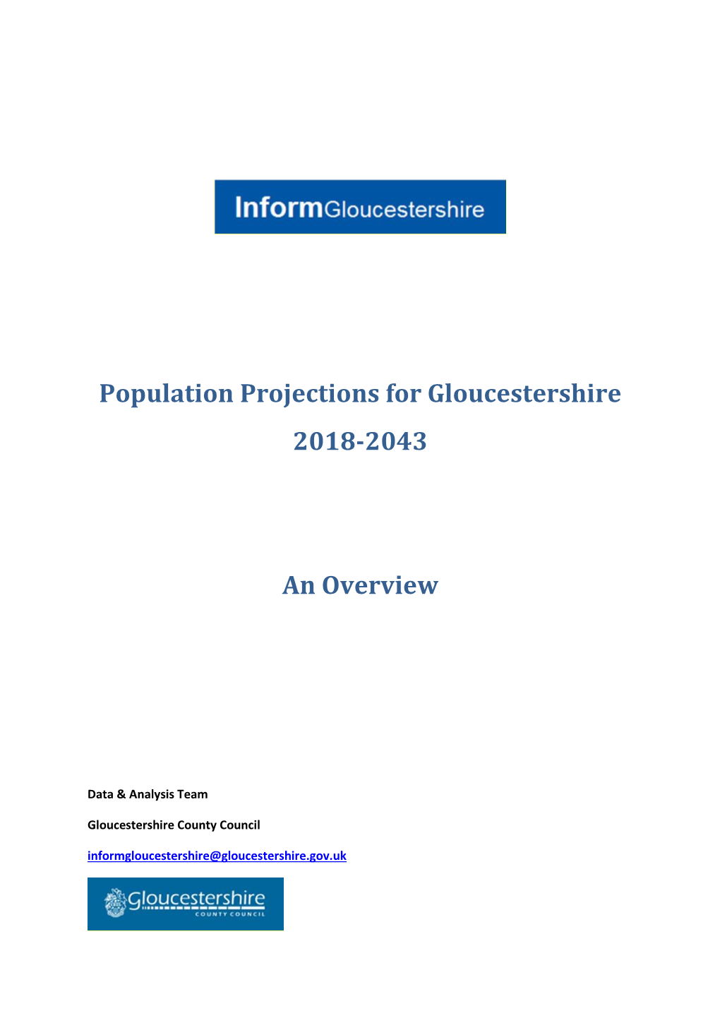 Population Projections for Gloucestershire 2018-2043